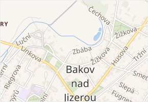 Zbába v obci Bakov nad Jizerou - mapa ulice