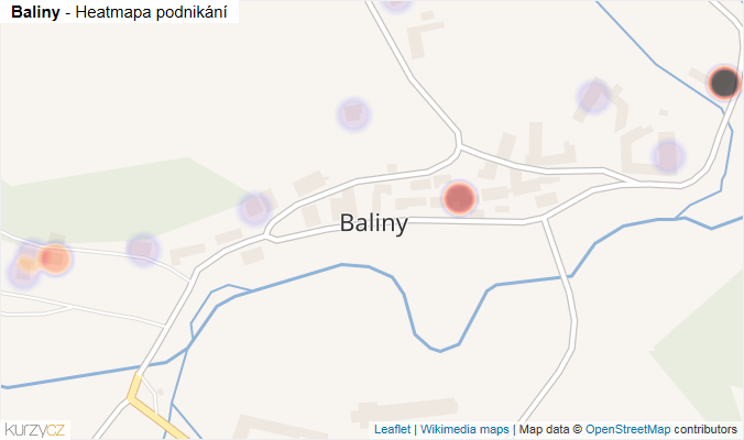 Mapa Baliny - Firmy v části obce.