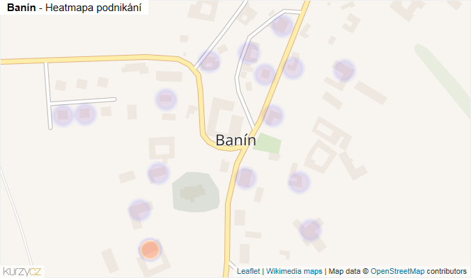 Mapa Banín - Firmy v části obce.