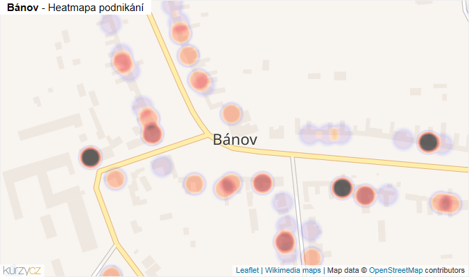 Mapa Bánov - Firmy v části obce.