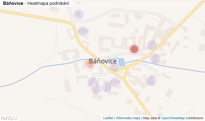 Mapa Báňovice - Firmy v části obce.