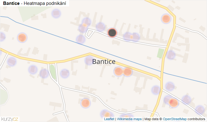 Mapa Bantice - Firmy v části obce.