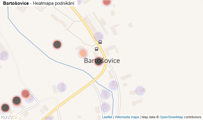 Mapa Bartošovice - Firmy v části obce.