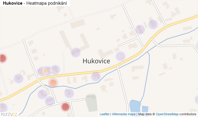Mapa Hukovice - Firmy v části obce.