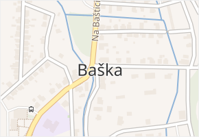 Baška v obci Baška - mapa části obce