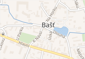 Dlouhá v obci Bašť - mapa ulice