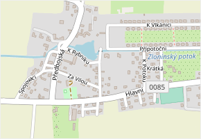 K Rybníku v obci Bašť - mapa ulice