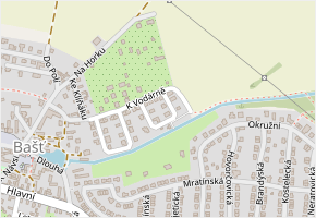 Korálkových v obci Bašť - mapa ulice