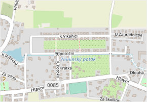 Přípotoční v obci Bašť - mapa ulice