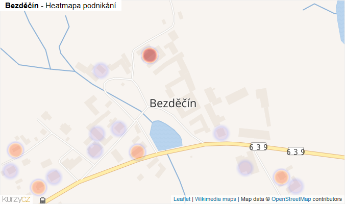 Mapa Bezděčín - Firmy v části obce.