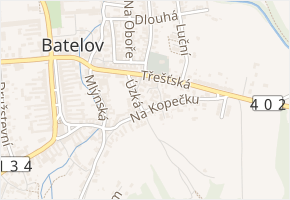 Úzká v obci Batelov - mapa ulice