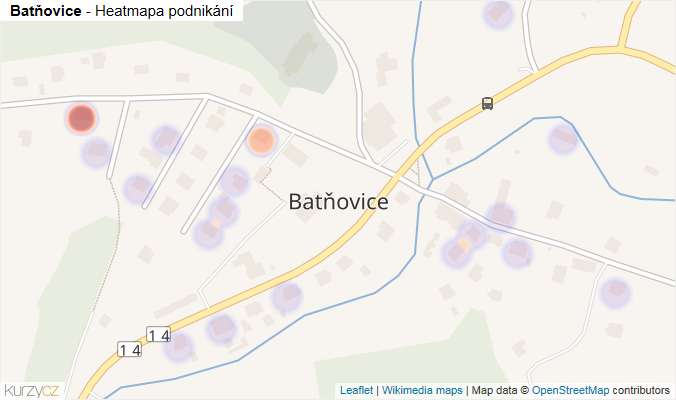 Mapa Batňovice - Firmy v části obce.