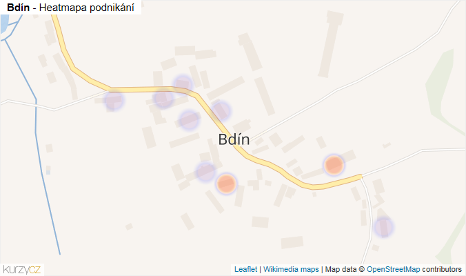 Mapa Bdín - Firmy v části obce.