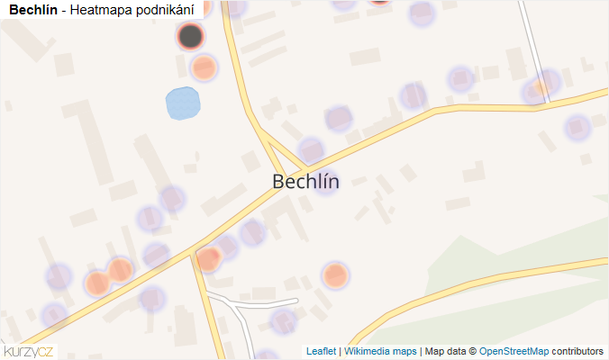 Mapa Bechlín - Firmy v části obce.