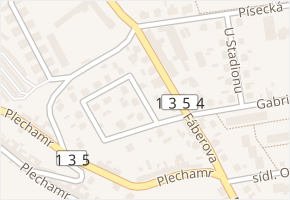 Fáberova v obci Bechyně - mapa ulice