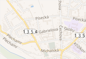Gabrielova v obci Bechyně - mapa ulice