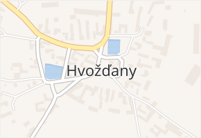 Hvožďany v obci Bechyně - mapa části obce