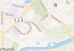 Lázeňská v obci Bechyně - mapa ulice