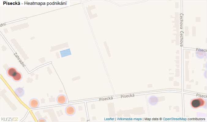 Mapa Písecká - Firmy v ulici.