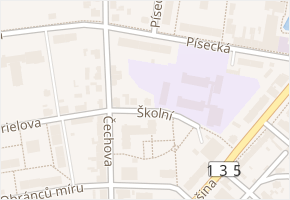 Školní v obci Bechyně - mapa ulice