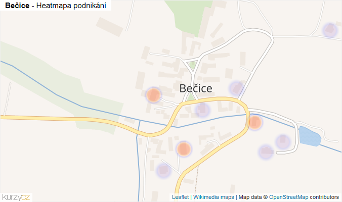 Mapa Bečice - Firmy v části obce.