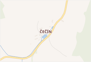 Čečín v obci Bělá nad Radbuzou - mapa části obce
