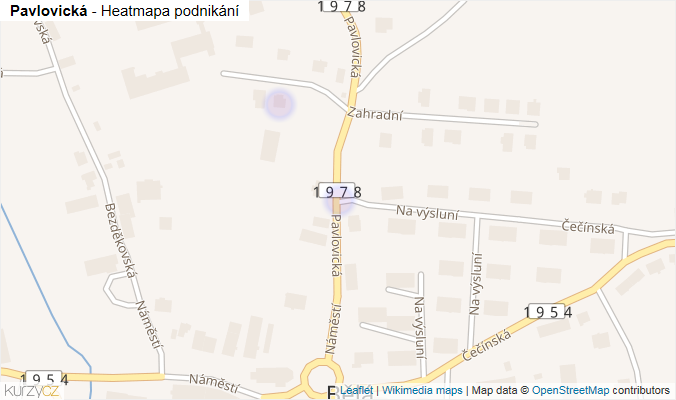 Mapa Pavlovická - Firmy v ulici.