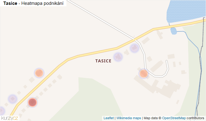 Mapa Tasice - Firmy v části obce.