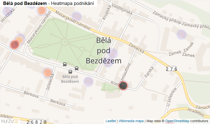 Mapa Bělá pod Bezdězem - Firmy v části obce.