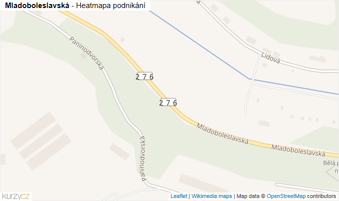 Mapa Mladoboleslavská - Firmy v ulici.
