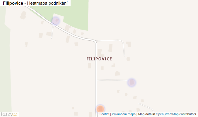 Mapa Filipovice - Firmy v části obce.