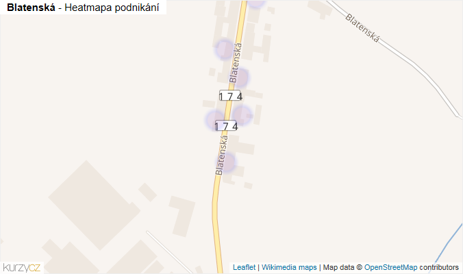Mapa Blatenská - Firmy v ulici.