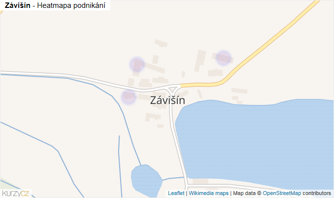Mapa Závišín - Firmy v části obce.