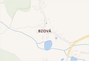 Bzová v obci Běleč - mapa části obce