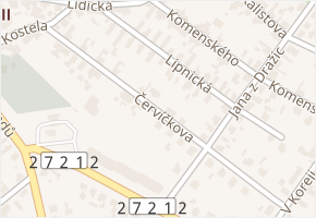 Červíčkova v obci Benátky nad Jizerou - mapa ulice