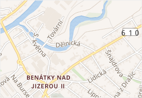 Dělnická v obci Benátky nad Jizerou - mapa ulice