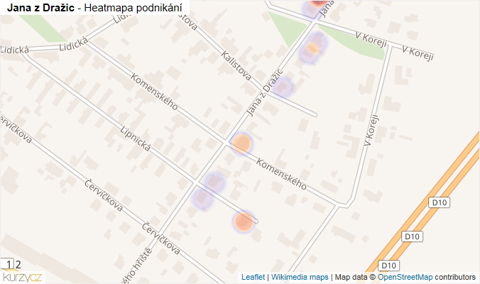 Mapa Jana z Dražic - Firmy v ulici.