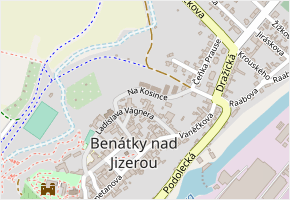 Na Kosince v obci Benátky nad Jizerou - mapa ulice