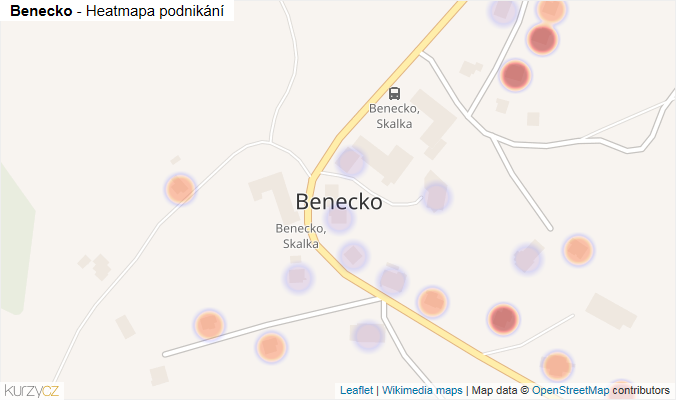 Mapa Benecko - Firmy v části obce.