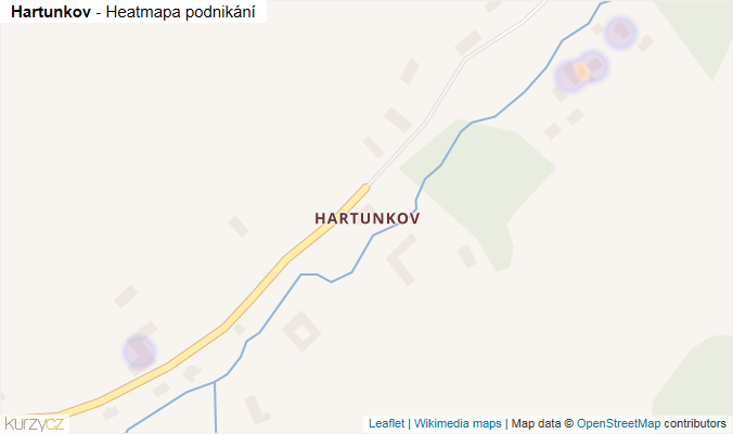 Mapa Hartunkov - Firmy v části obce.