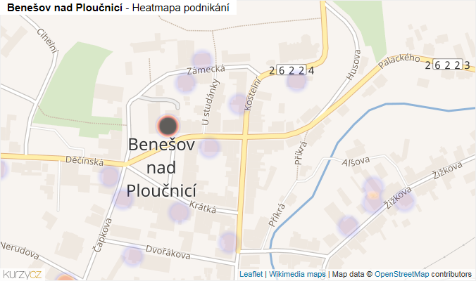 Mapa Benešov nad Ploučnicí - Firmy v části obce.