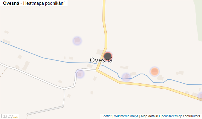 Mapa Ovesná - Firmy v části obce.