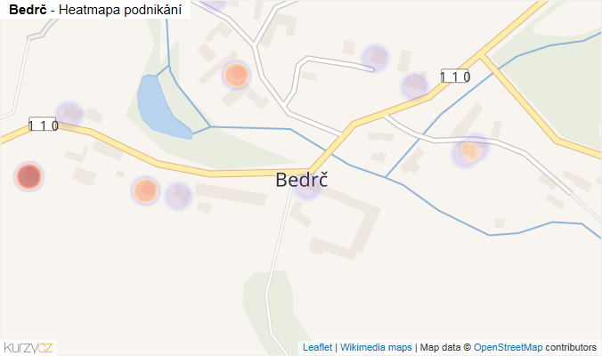 Mapa Bedrč - Firmy v části obce.