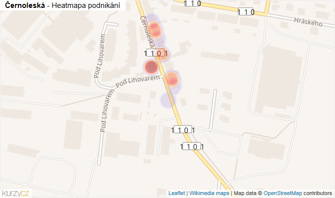 Mapa Černoleská - Firmy v ulici.