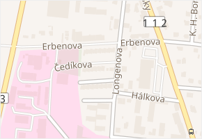 Erbenova v obci Benešov - mapa ulice