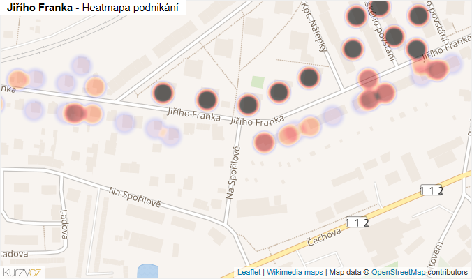 Mapa Jiřího Franka - Firmy v ulici.