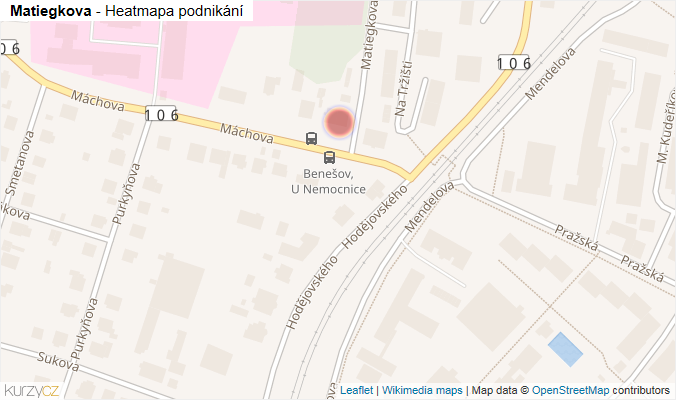 Mapa Matiegkova - Firmy v ulici.