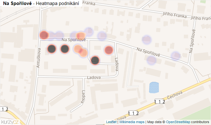 Mapa Na Spořilově - Firmy v ulici.