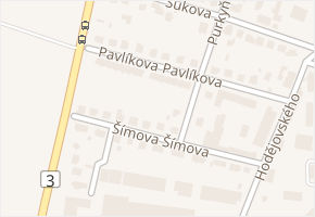 Pavlíkova v obci Benešov - mapa ulice