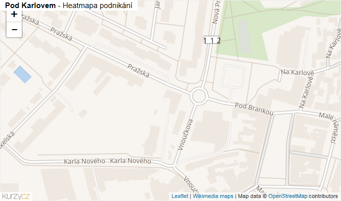 Mapa Pod Karlovem - Firmy v ulici.